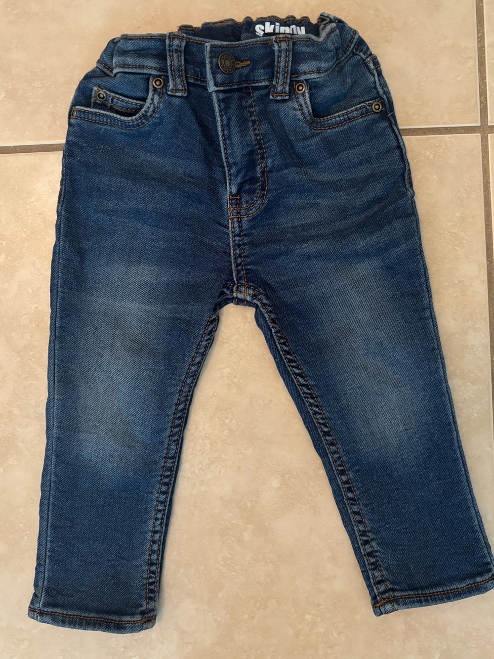 Carter's Dark Wash Skinny Adjustable Jeans for Toddler Baby